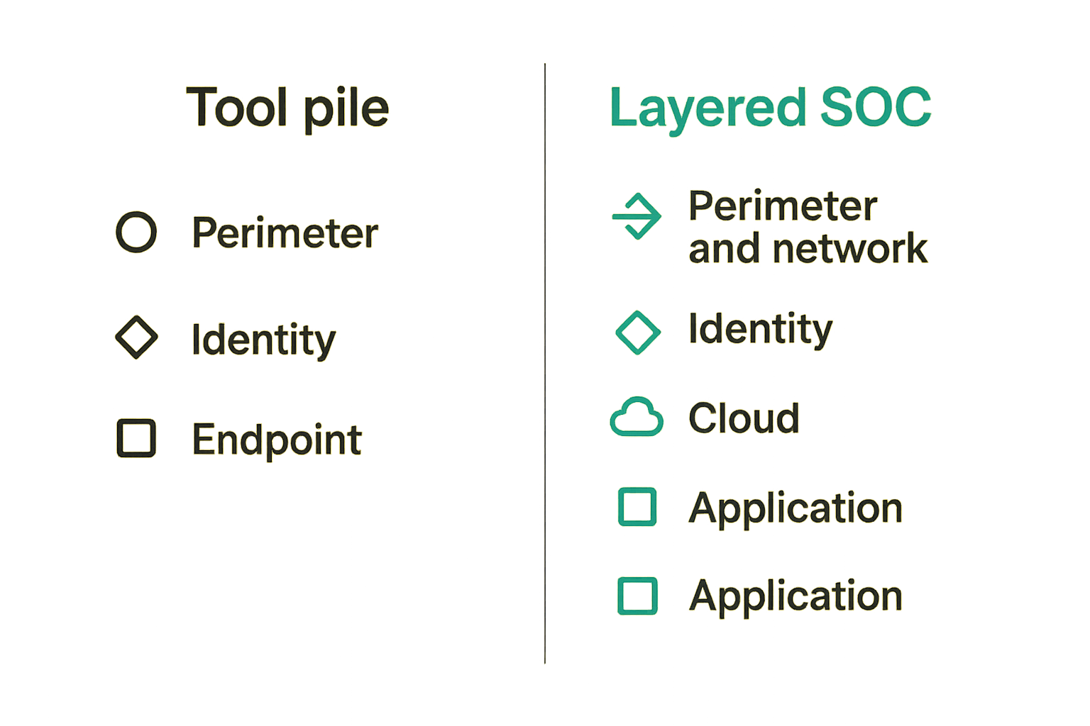 Comparison of noisy tool pile versus layered detection architecture