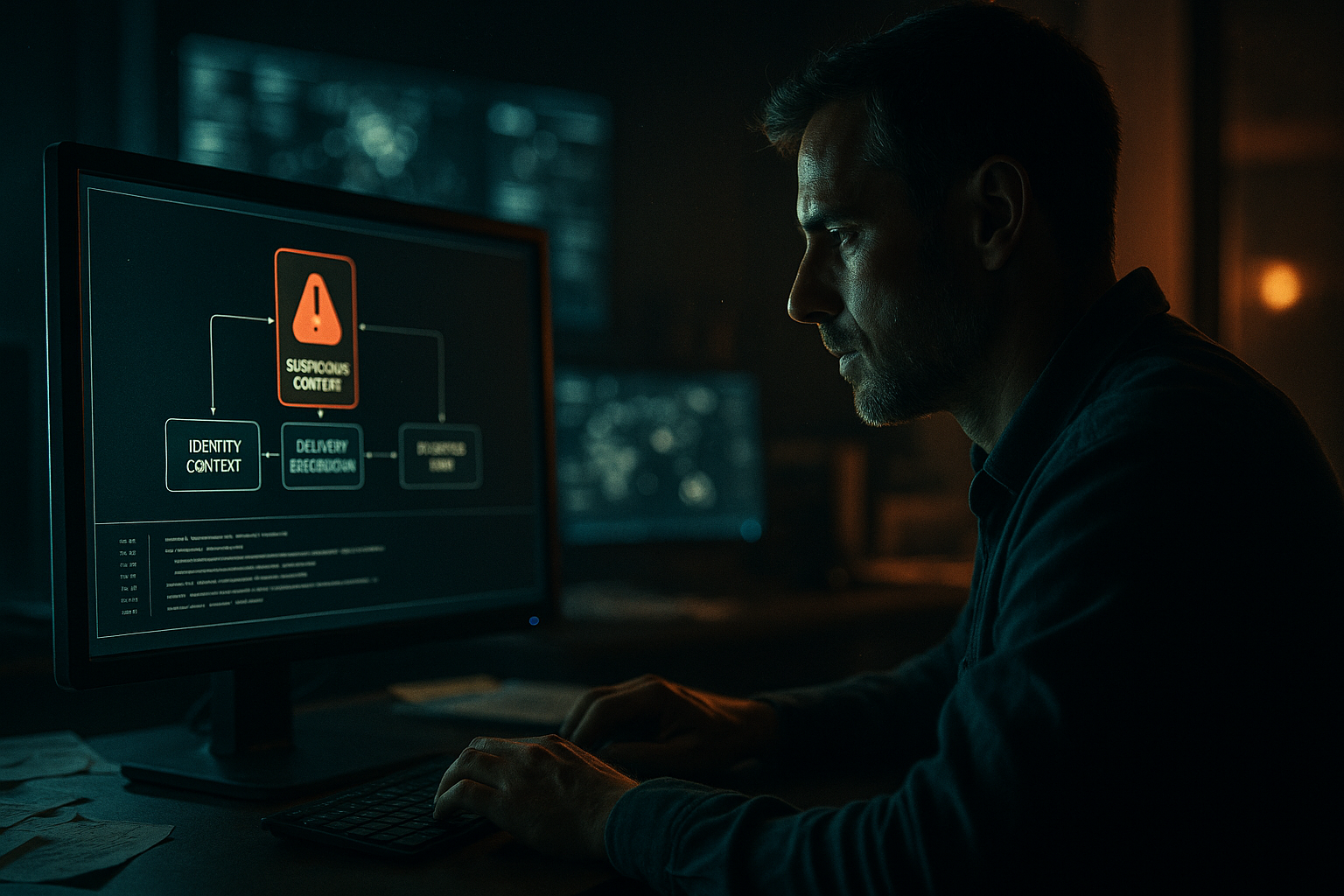 Signal architecture for AI content threat detection connecting content, identity, and infrastructure context