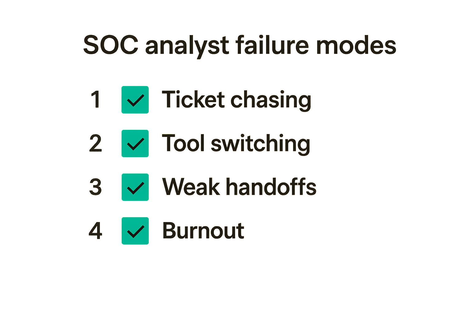 Checklist of common analyst job failure modes