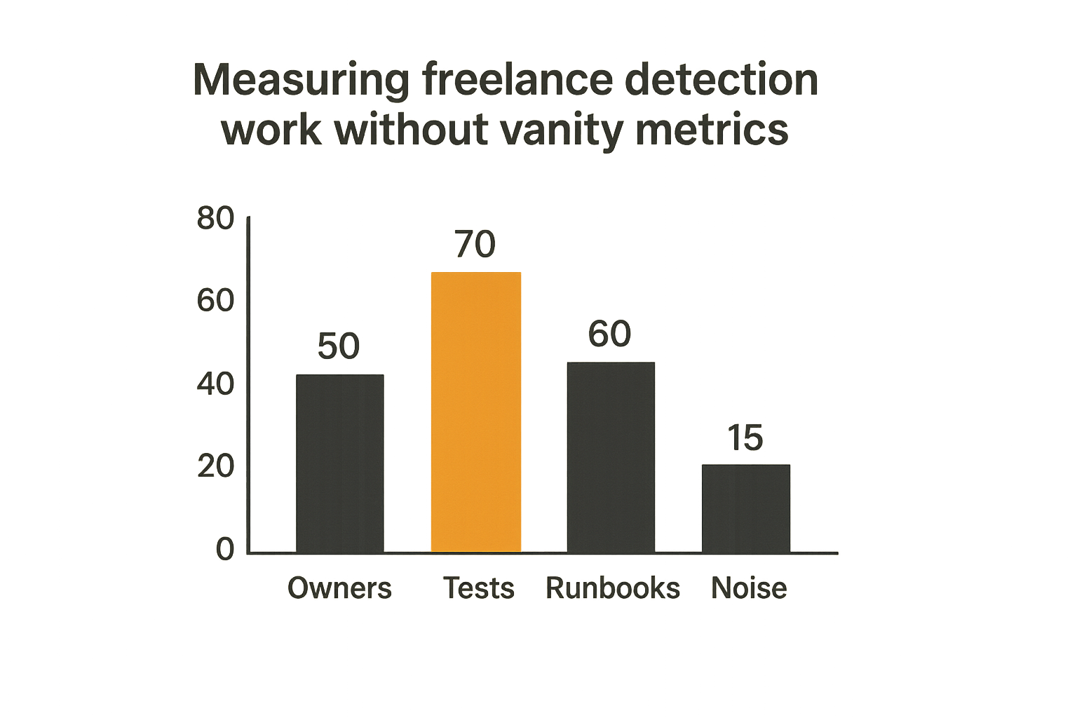 Chart of practical metrics for evaluating freelance threat detection work