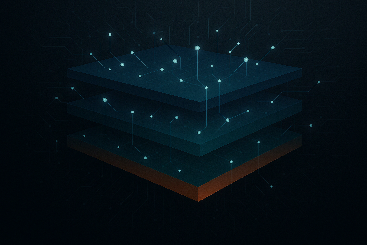 Layered architecture diagram showing detection rule registry connected to threat intelligence and SIEM data sources