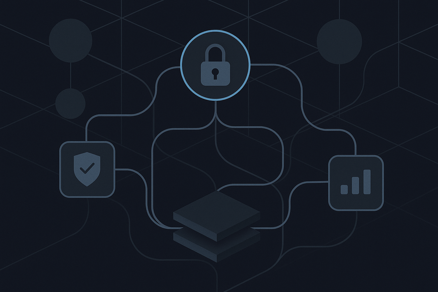Abstract diagram showing interconnected security automation playbook workflows in a SOC environment