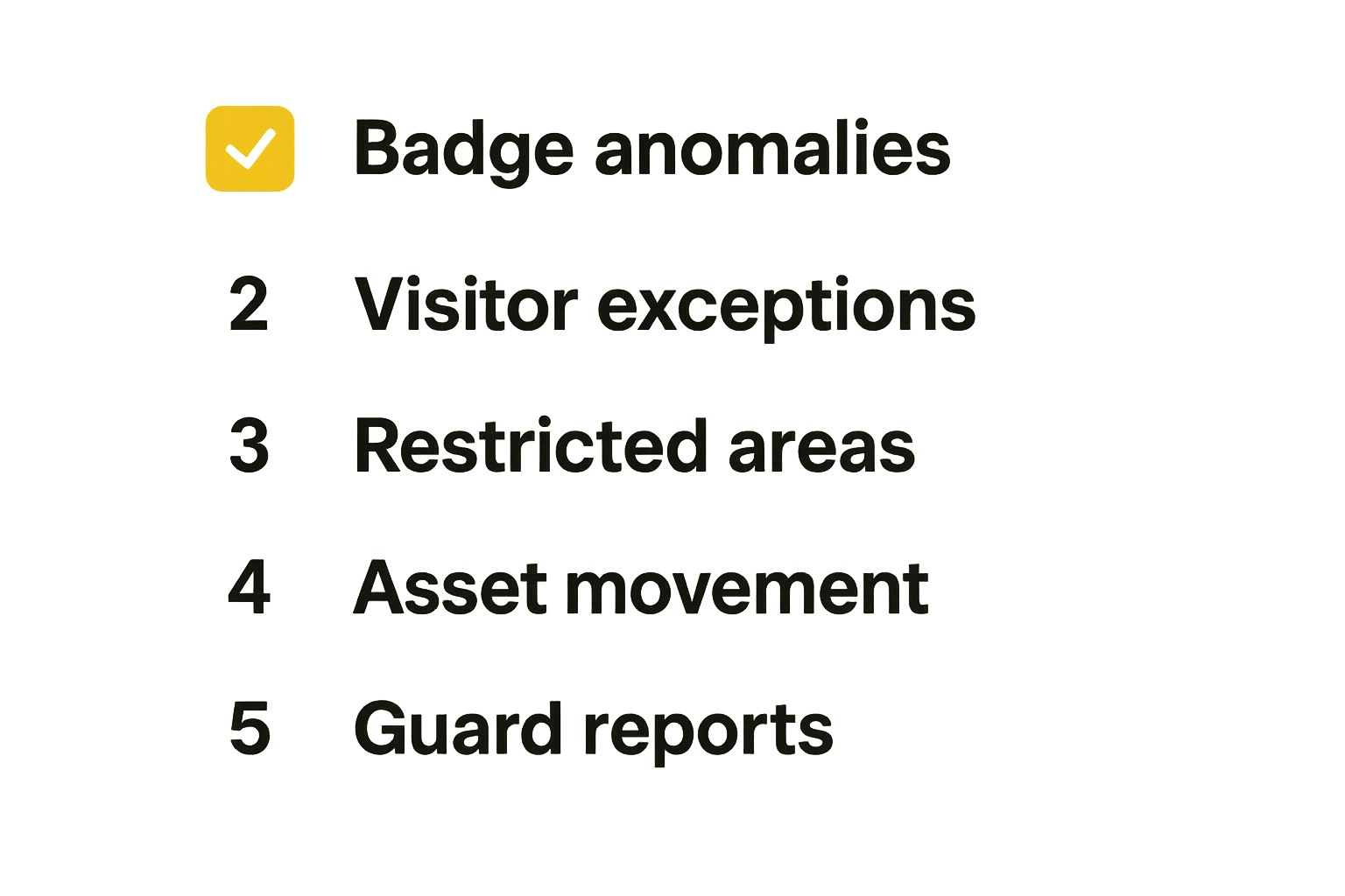 Checklist of physical security signals that a SOC should prioritize