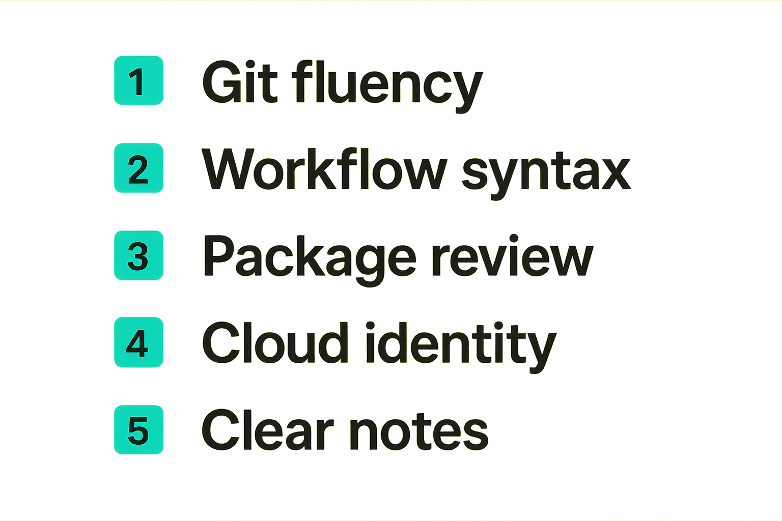 Checklist of core skills for CI/CD and supply chain security analyst roles