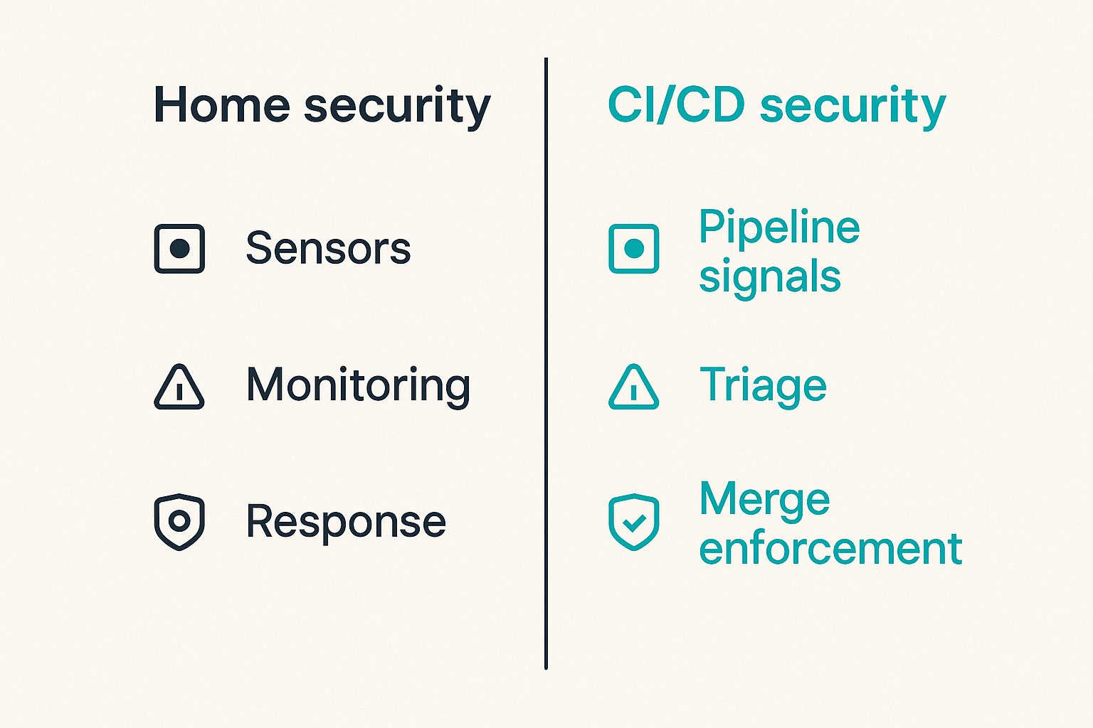 Comparison of consumer security components mapped to CI/CD security controls