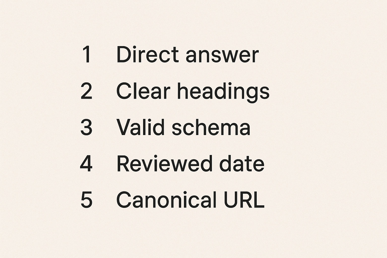 Checklist of page features that make content easier for AI systems to cite