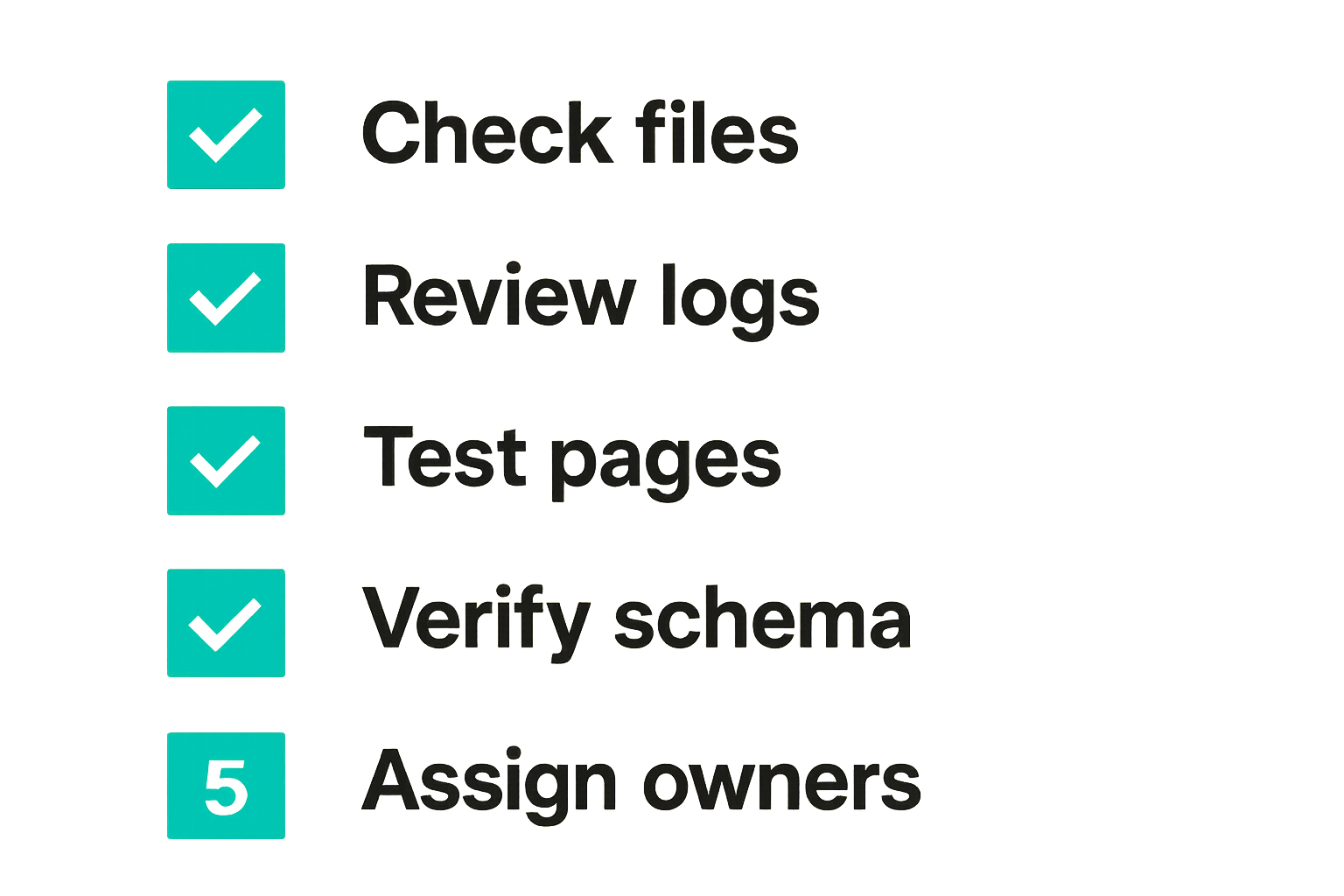 Checklist for weekly AI crawler visibility review