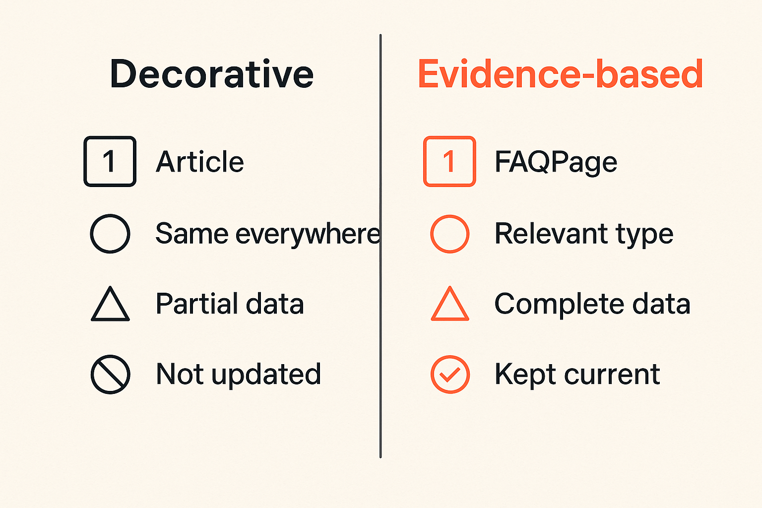 Comparison of decorative schema and evidence-based schema