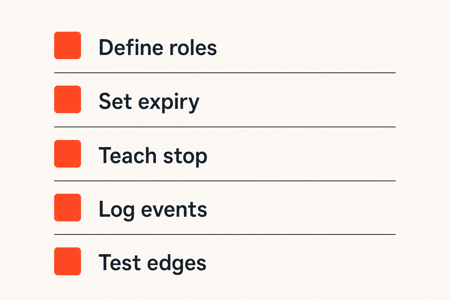 Checklist for implementing safer remote control sessions