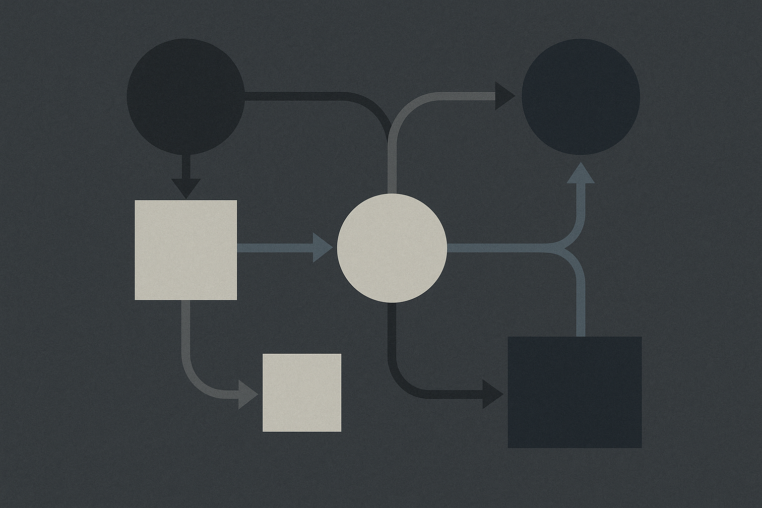 Abstract diagram showing inventory states flowing through a distributed system with multiple nodes