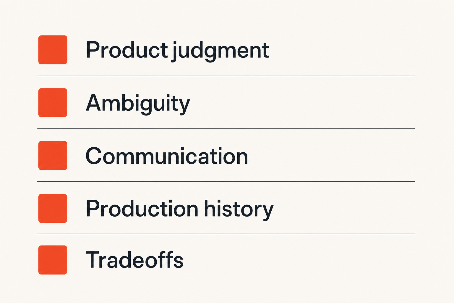 Checklist for evaluating a software engineer for a small product team