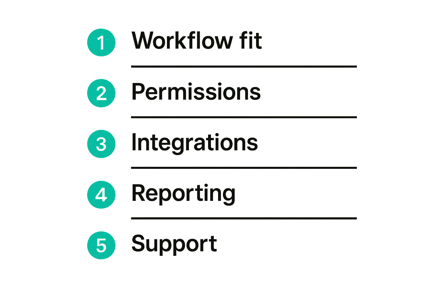 Checklist for evaluating project management software vendors