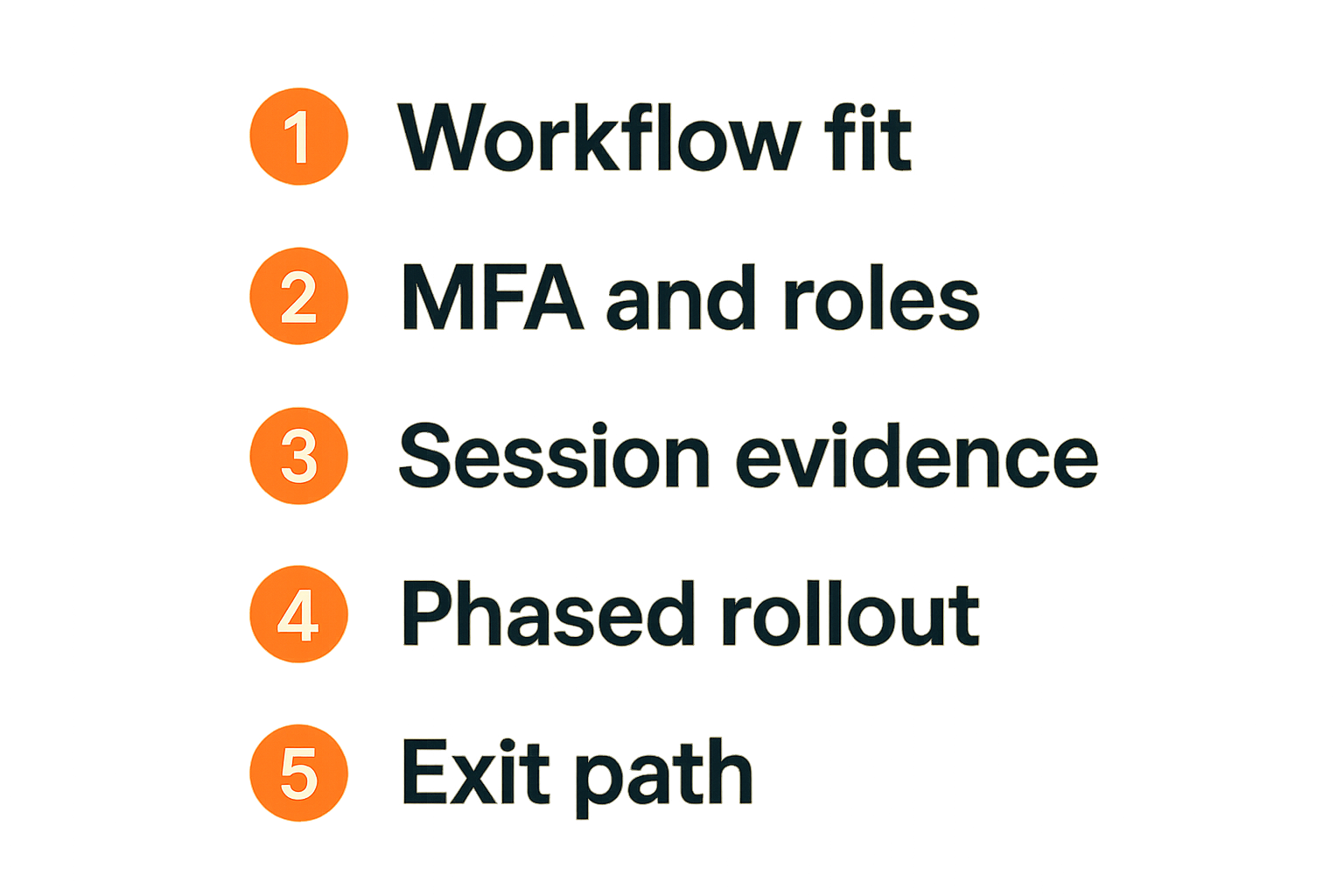 Checklist for evaluating remote access software