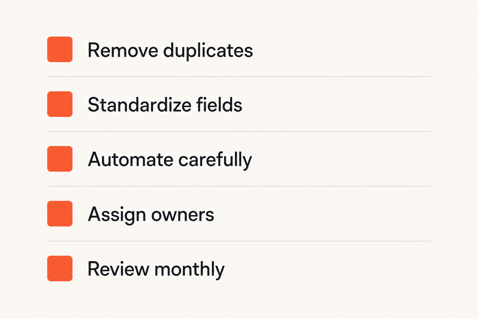 Checklist for reducing software gore in a small business software stack
