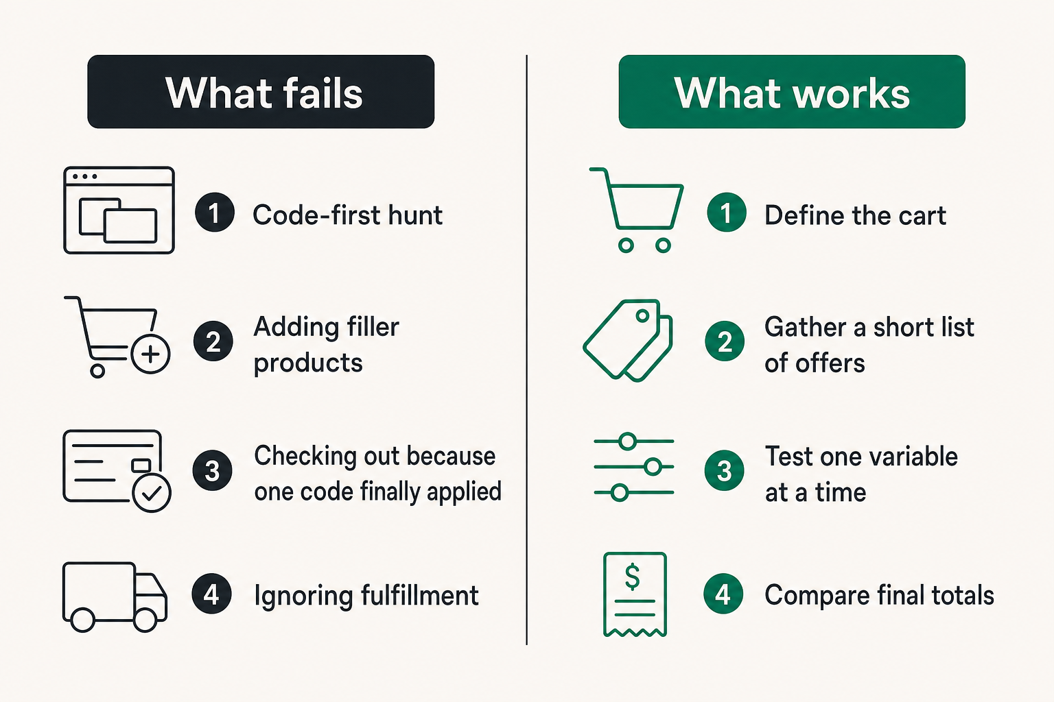 Comparison of coupon habits that fail versus habits that work