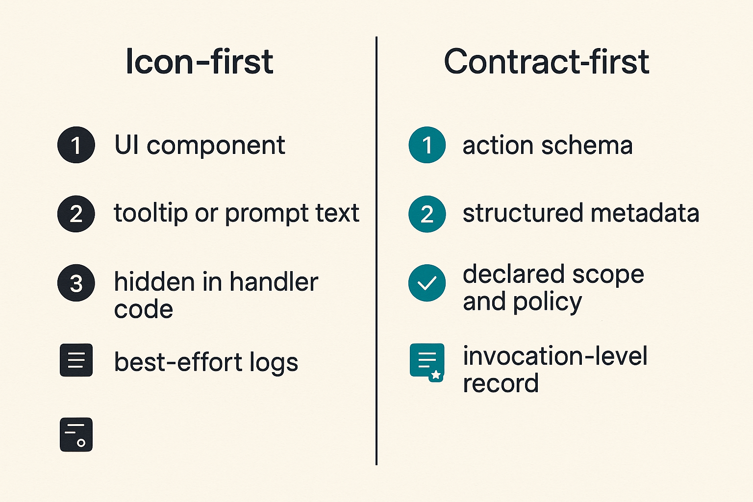 Comparison of icon-first and contract-first approaches to icon tools