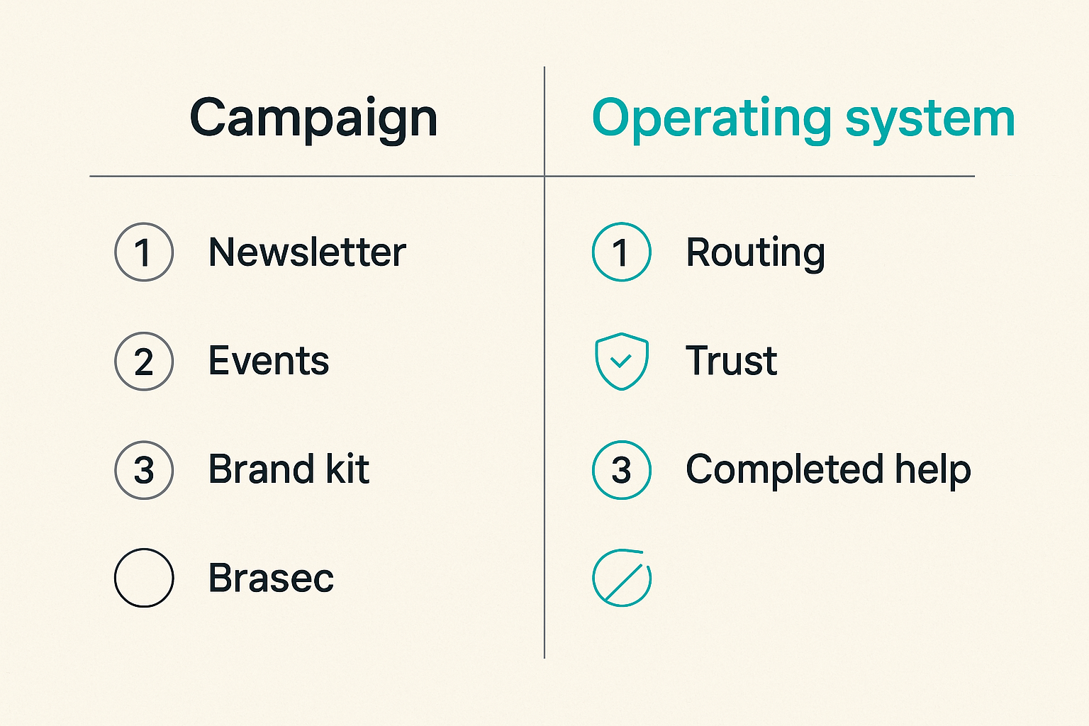 Comparison of community campaign thinking versus local network operating system thinking