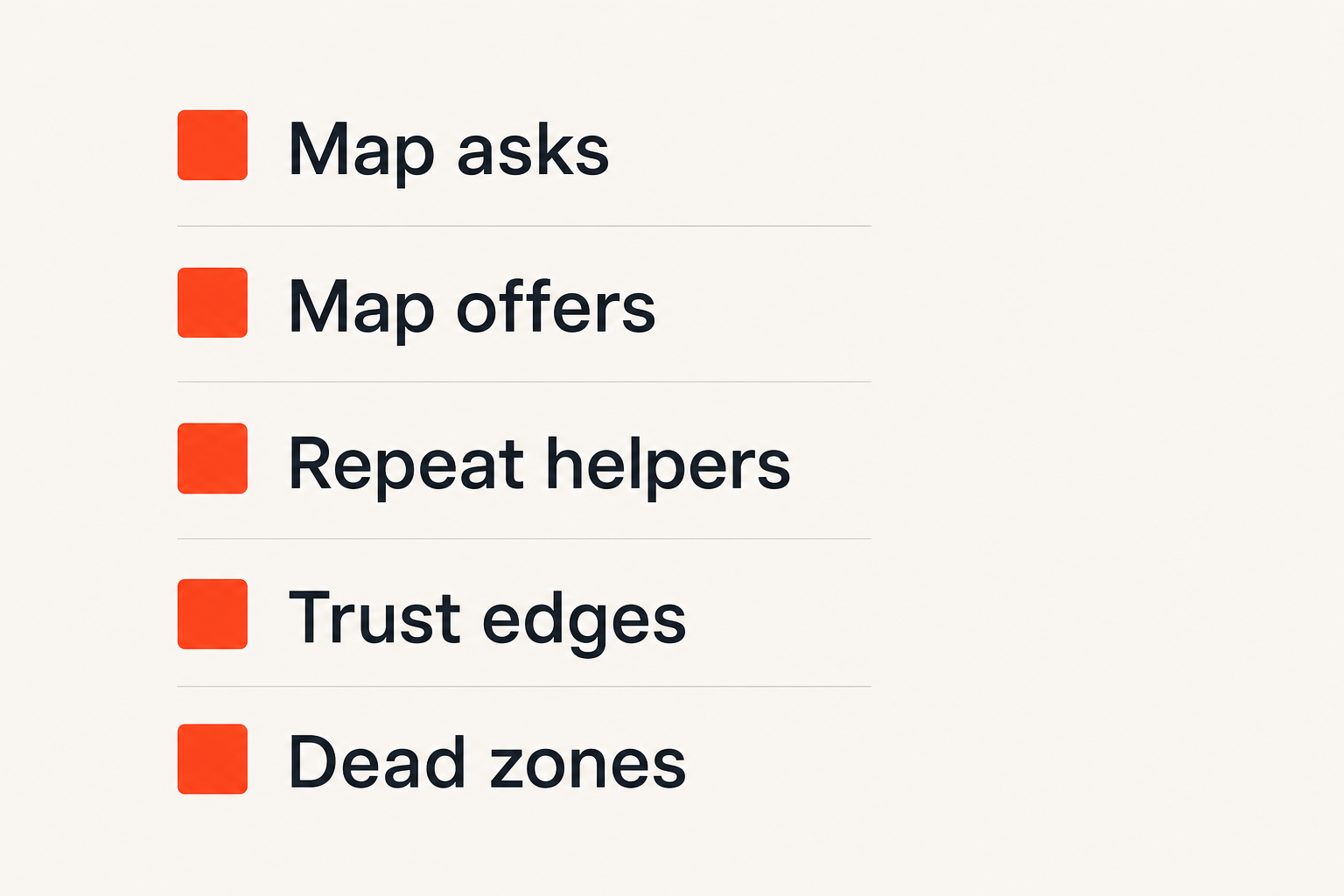 Checklist for diagnosing a local community network before adding tools