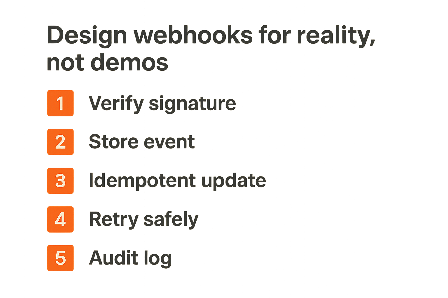 Checklist of webhook requirements for production crypto payments