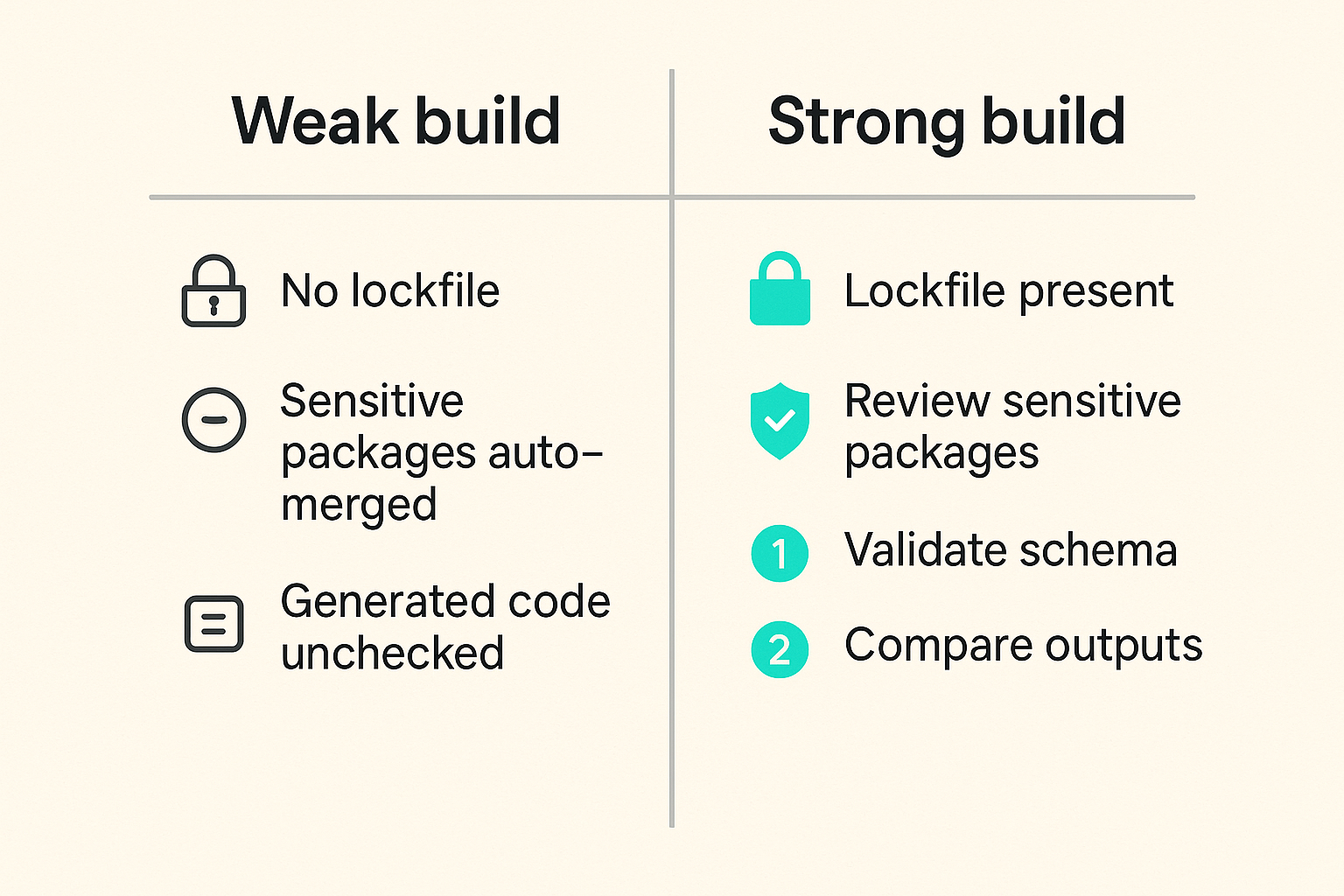 Comparison of weak and strong build integrity controls for payment services