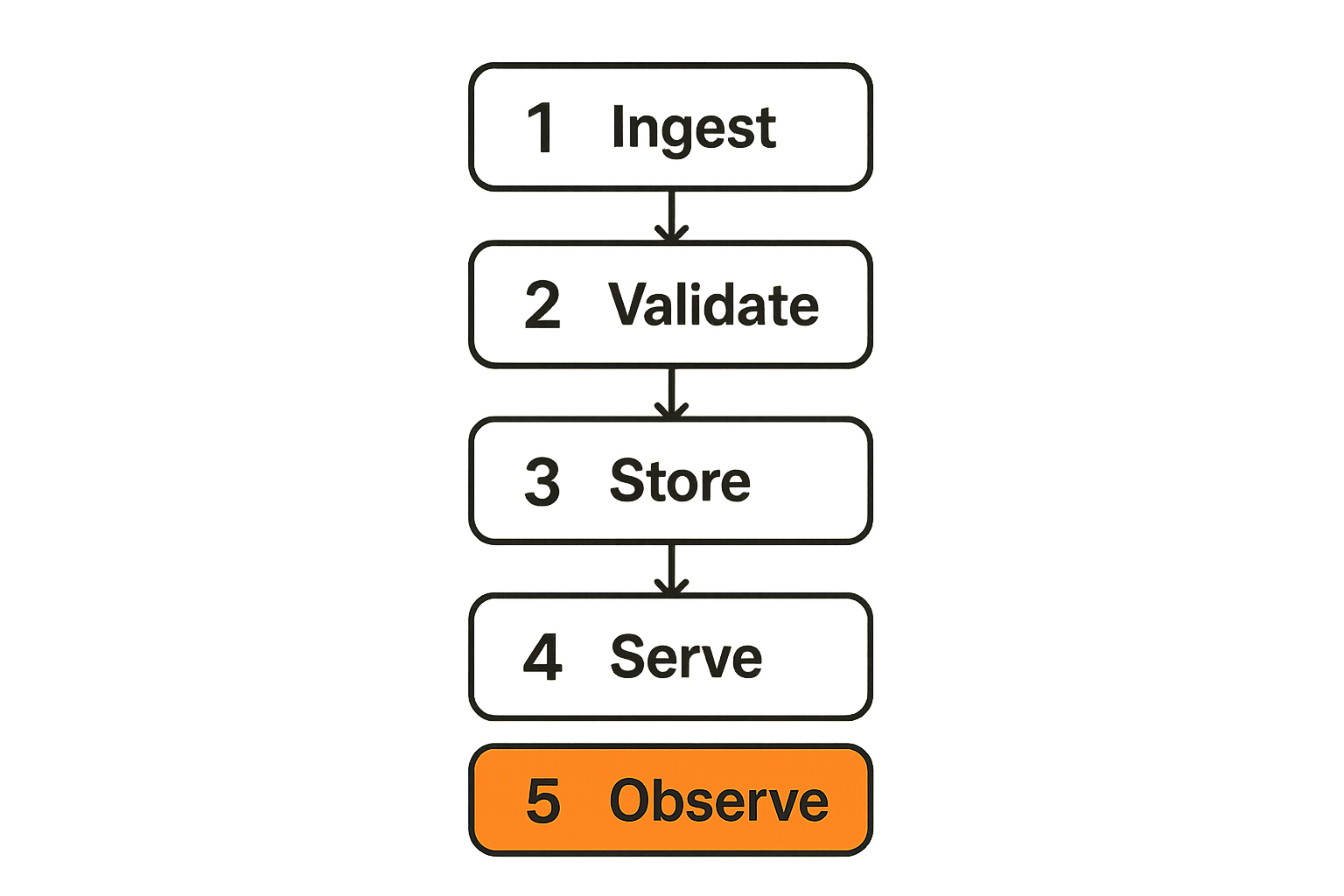 Media pipeline flow from ingest through observation