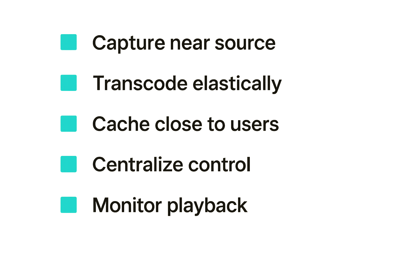Checklist of workload placement decisions for cloud, edge, and home IPTV infrastructure.