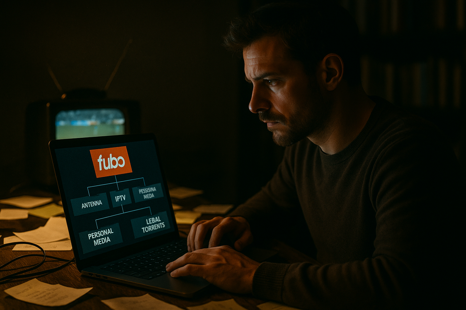 Diagram showing Fubo as one layer in a broader home media workflow