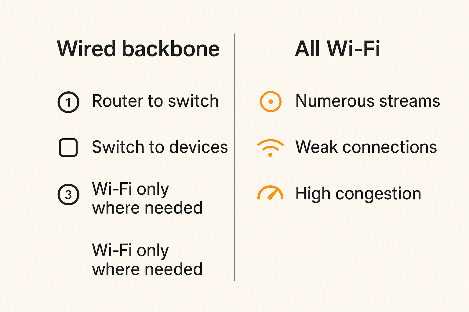 Comparison of wired and wireless media paths in a home network