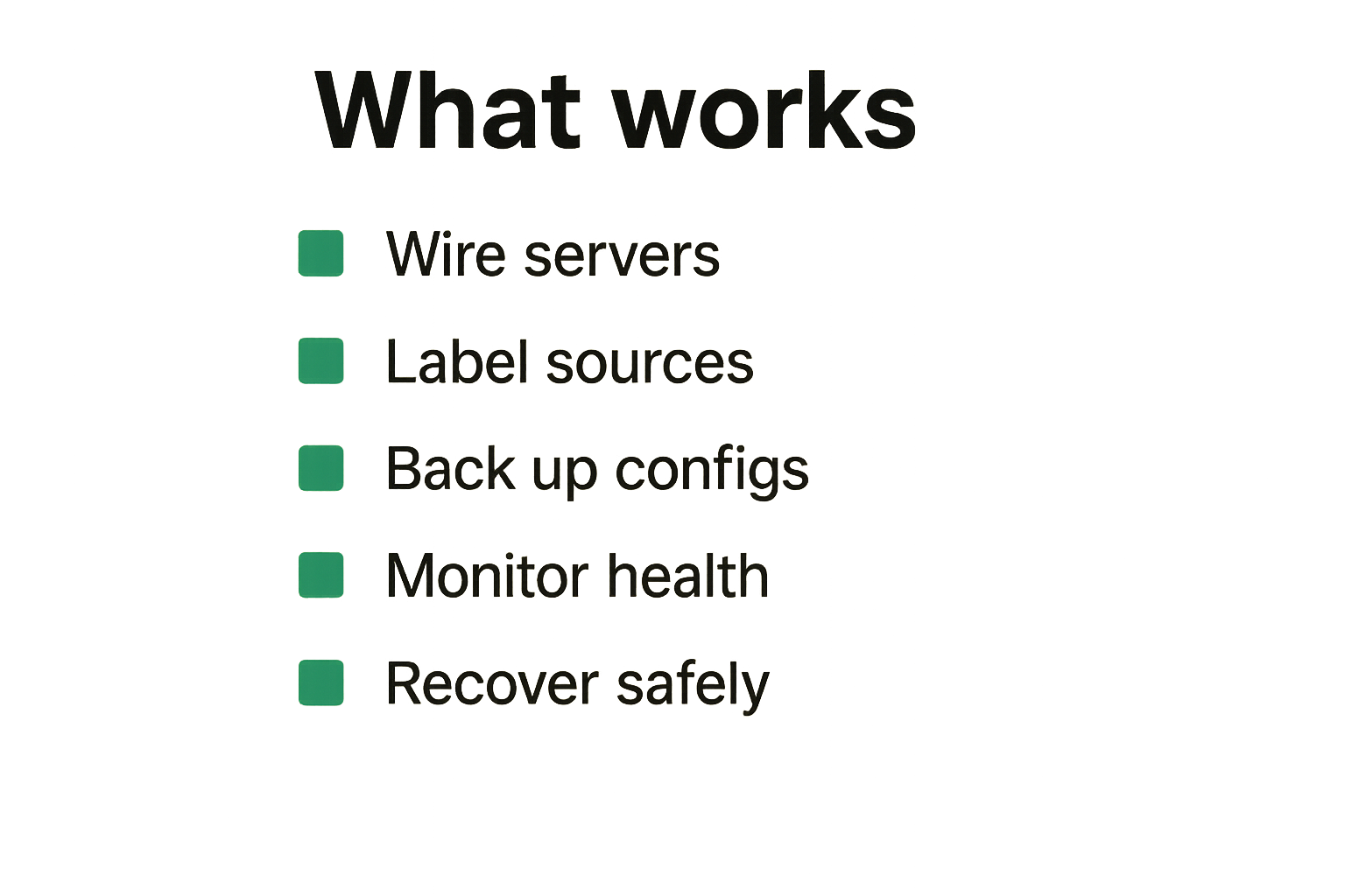 Checklist of reliable plug tech practices for home media setups